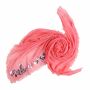 Scarf - summer scarf - inscription - with fringes - 90x190 cm - salmon color - neckerchief