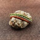 Gebündeltes Armband - Armschmuck - Tribal Makramee - Messing Glöckchen Perlen