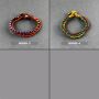 Bundled bracelet - arm jewelry - tribal macrame - brass bell beads
