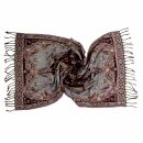 Bufanda extragrande - material suave - bufanda de peluche XXL - bordado - Paisley Leaf