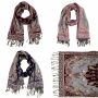 Oversized scarf - soft material - XXL cuddly scarf - embroidered - Paisley Leaf