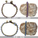 Bracelet - arm jewelry - tribal macrame - brass bells - single beads