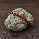 Bracelet - bracelets - tribal macrame - brass bells colored beads - flower
