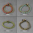 Bundled bracelet - arm jewelry - brass bells - single beads