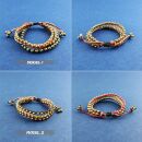 Bundled bracelet- arm jewelry - tribal macrame - brass...