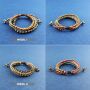 Bundled bracelet- arm jewelry - tribal macrame - brass beads - sliding knot