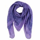 Cotton Scarf - Elephant - purple blue - squared kerchief