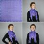 Sciarpa di cotone - elefante - viola blu - foulard quadrato