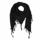 Cotton scarf fine & tightly woven - black - with...