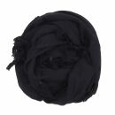 Foulard tessuto finemente e densamente - nero - con frange - sciarpa di cotone leggera quadrata