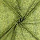 Baumwolltuch - Indisches Muster 1 - grün schwarz - quadratisches Tuch