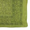 Cotton Scarf - Indian pattern 1 - green black - squared kerchief
