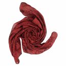 Pañuelo de algodón - Estampado de India 1 - rojo negro 85x85 cm - Pañuelo cuadrado para el cuello