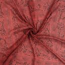 Cotton Scarf - Indian pattern 1 - red black 85x85 cm - squared kerchief