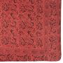 Pañuelo de algodón - Estampado de India 1 - rojo negro 85x85 cm - Pañuelo cuadrado para el cuello