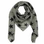Baumwolltuch - Sterne 8 cm grau dunkelgrau - schwarz - quadratisches Tuch