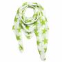 Cotton Scarf - Stars 8 cm white - green-light - squared kerchief