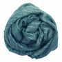 Cotton Scarf - blue - teal Lurex silver - squared kerchief