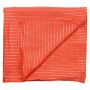 Cotton Scarf - red-blood orange Lurex silver - squared kerchief