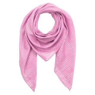 Cotton Scarf - pink - rose Lurex silver - squared kerchief