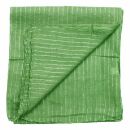 Baumwolltuch - grün - grasgrün Lurex silber - quadratisches Tuch