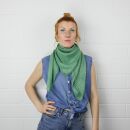 Sciarpa di cotone - verde - lurex argento - foulard quadrato