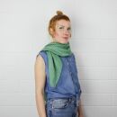 Cotton Scarf - green Lurex silver - squared kerchief