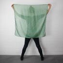 Sciarpa di cotone - verde - lurex argento - foulard quadrato
