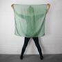 Cotton Scarf - green Lurex silver - squared kerchief