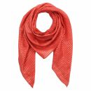 Cotton Scarf - red 2 Lurex silver - squared kerchief