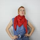 Cotton Scarf - red 2 Lurex silver - squared kerchief