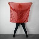 Baumwolltuch - rot 2 Lurex silber - quadratisches Tuch
