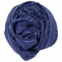 Baumwolltuch - blau - dunkelblau Lurex silber - quadratisches Tuch
