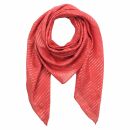 Cotton Scarf - red 3 Lurex silver - squared kerchief