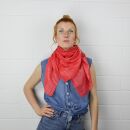 Cotton Scarf - red 3 Lurex silver - squared kerchief