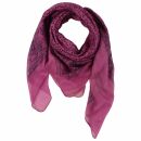 Cotton Scarf - Elephant - magenta - black - squared kerchief