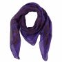 Cotton Scarf - Elephant - purple light - red-black - squared kerchief