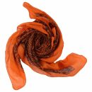 Cotton Scarf - Elephant - orange - blue-black - squared kerchief