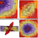 Bandana Tuch - Paisley Batik - quadratisches Kopftuch