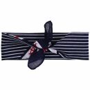 Sciarpa a bandana - rigato - ornamenti marittimi - blu-rosso-bianco - fazzoletto quadrato