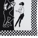 Bandana - SKA - coppia ballerino - uomo donna - bianco e nero - Fazzoletto da collo - Quadrato
