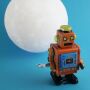 Robot - Robot de hojalata - robot pequeño - naranja - Juguete de lata