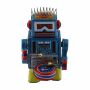 Robot - small robot with drum - blue - tin robot