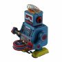 Robot - small robot with drum - blue - tin robot