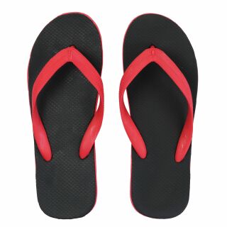 Bade - Sandalen schwarz-rot - Badelatschen - Slipper Thailand - Zehentrenner