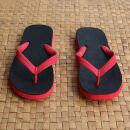 Bathing sandals black-red bath slippers toe separators thailand