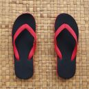 Bade - Sandalen schwarz-rot - Badelatschen - Slipper Thailand - Zehentrenner