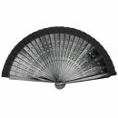 Fan - frond - foldable fan - hand fan - plain - black