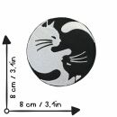 Aufnäher - Katze - Miezekatze - schwarz-weiß - Patch