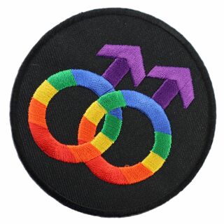 Aufnäher - Symbol - Gay Heirat - Zeichen männlich - Patch
